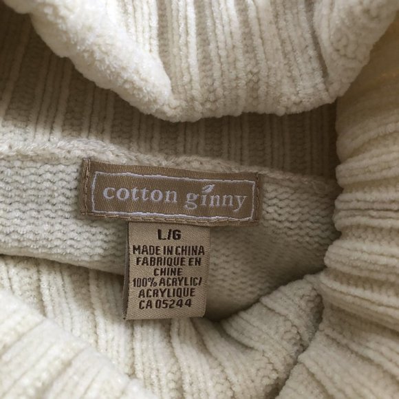 Vintage Cotton Ginny Cowl Neck Fair Isle Sweater Size Large - Picture 7 of 10